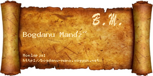 Bogdanu Manó névjegykártya
