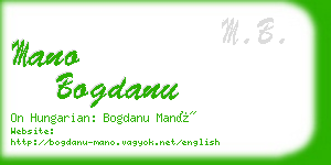 mano bogdanu business card